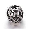 Hollow Retro 316 Surgical Stainless Steel European Style Beads OPDL-L013-29AS-1