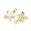 Natural White Shell Star Pendants KK-U043-22G-02-2