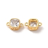 Real 18K Gold Plated Brass Cubic Zirconia Links Connectors KK-M243-04G-02-2