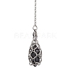 304 Stainless Steel Chain Macrame Pouch Empty Stone Holder Dowsing Pendulums PALLOY-JF02877-01-3