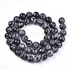 Synthetic Snowflake Obsidian Beads Strands G-T129-15-1-2