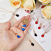 3 Sets 3 Colors Rhinestone Teardrop Dangle Earrings & Pendant Necklace SJEW-FI0001-27-4