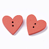 2-Hole Spray Painted Wooden Buttons BUTT-T007-012B-01-2