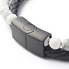 Natural Howlite Round Beads Multi-strand Bracelets BJEW-JB06571-04-4