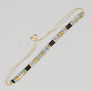 Vintage Ethnic Style Adjustable Glass Tila Beaded Handmade Slider Bracelets for Women ZN9527-7-1