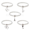 Glass Pearl Beaded Stretch Bracelets BJEW-JB09696-1