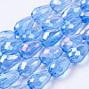 Electroplate Glass Beads Strands EGLA-D015-15x10mm-10-3
