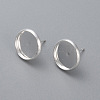 304 Stainless Steel Stud Earring Settings STAS-K131-D-01S-1