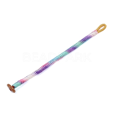Handwoven Gradient Braided Polyester Cord Pendant Decorations HJEW-F026-01E-1