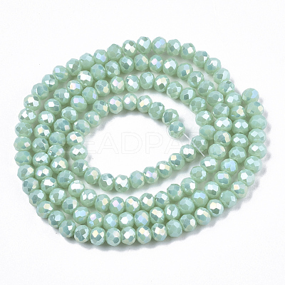 Electroplate Glass Beads Strands X-EGLA-A034-P4mm-B16-1