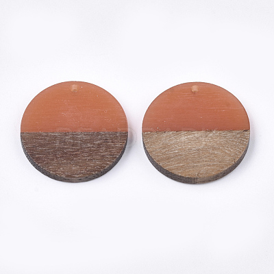 Resin & Walnut Wood Pendants RESI-S358-02B-13-1