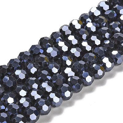 Electroplate Opaque Glass Beads Strands EGLA-A035-P8mm-A18-1