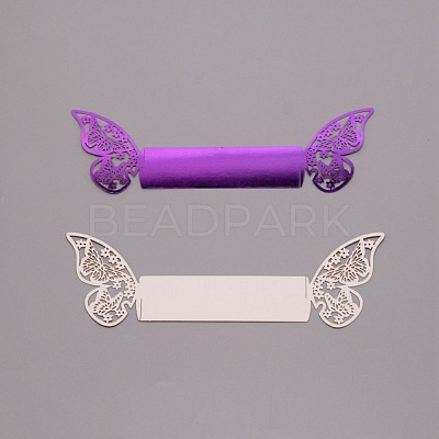 Butterfly-shaped Paper Napkin Rings AJEW-WH0261-38-1
