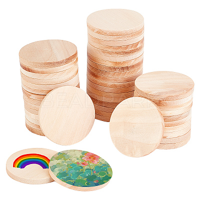 Undyed Wood Cabochons WOOD-WH0026-06B-1