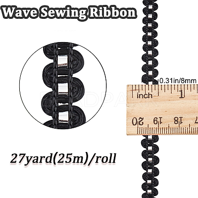 25M Metallic Yarn Lace Ribbons OCOR-GF0003-09J-1