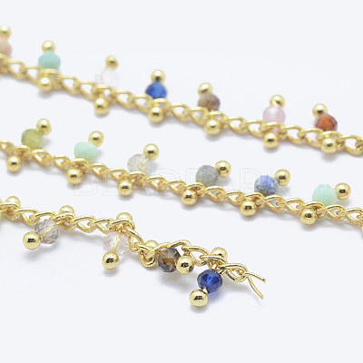 Natural/Synthetic Gemstone Handmade Beaded Chains CHC-P003-11A-1