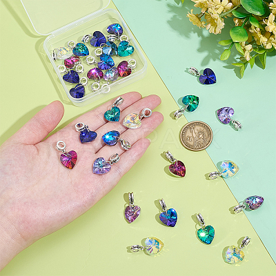 30Pcs 6 Colors Glass European Dangle Charms PALLOY-PH01825-1