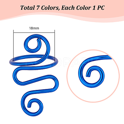 7Pcs 7 Colors Iron Yarn Guide Finger Holders AJEW-PH0011-76-1