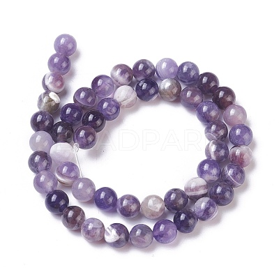 Natural Chevron Amethyst Beads Strands G-I222-8mm-01-1