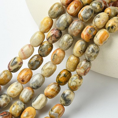 Barrel Shaped Gemstone Natural Crazy Lace Agate Beads Strands X-G-S114-08-1