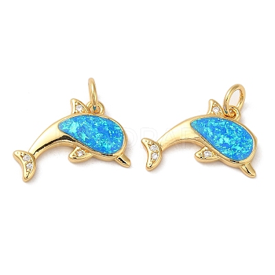 Rack Plating Brass Micro Pave Clear Cubic Zirconia Pendants KK-P268-15G-1