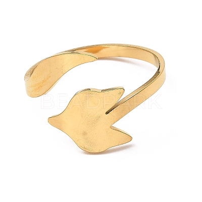 304 Stainless Steel Open Cuff Rings RJEW-Q808-02C-G-1