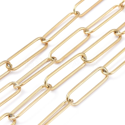 304 Stainless Steel Paperclip Chains CHS-L022-02C-G-1