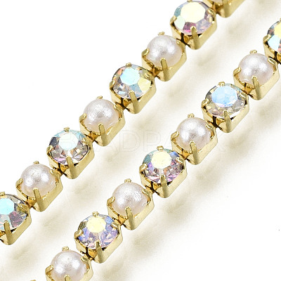 Brass Rhinestone Strass Chains CHC-N017-001A-B01-1