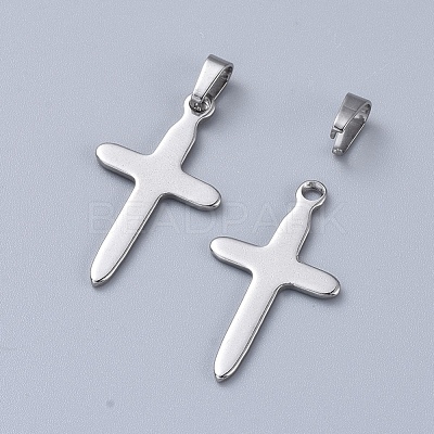 Tarnish Resistant 201 Stainless Steel Snap on Bails STAS-F117-16P-3x7-1