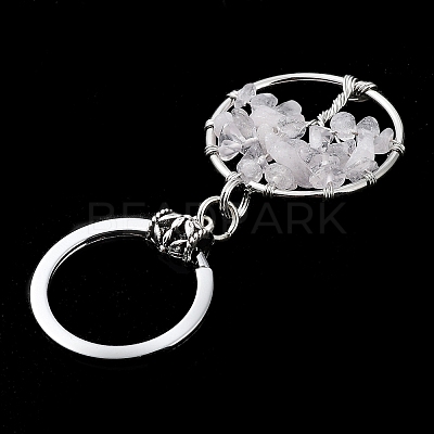Natural Quartz Crystal Keychain KEYC-E023-03G-1