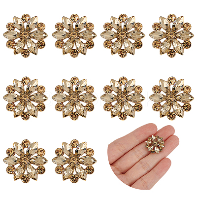 10Pcs Alloy Rhinestone Shank Buttons BUTT-FG0001-41B-1
