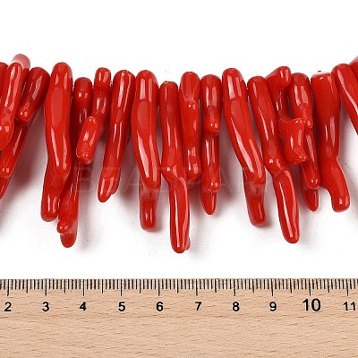 Opaque Acrylic Imitation Coral Beads Strands SACR-P033-01A-06-1