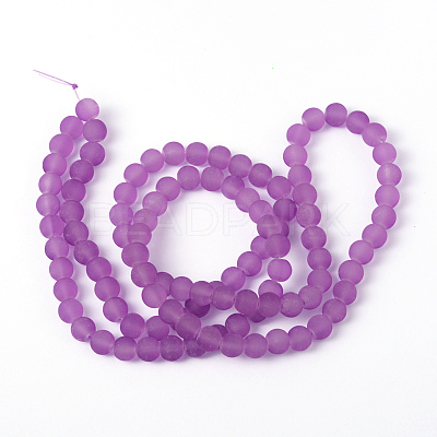 Baking Paint Transparent Glass Bead Strands GLAA-S031-8mm-32-1