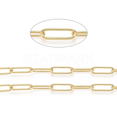 3.28 Feet Soldered Brass Paperclip Chains X-CHC-D025-03G-1