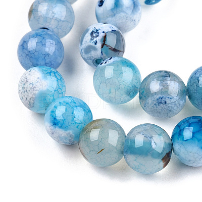 Natural Fire Crackle Agate Beads Strands G-S346-8mm-19-1