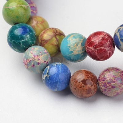 Natural Imperial Jasper Beads Strands X-G-I122-8mm-14-1