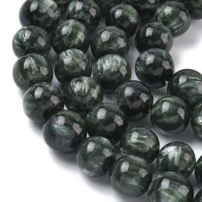 Natural Seraphinite Beads Strands G-C270-O01-13-1