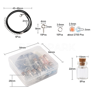 DIY Wishing Bottle Pendant Necklace Making Kit DIY-YW0005-80-1