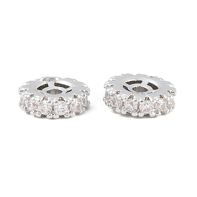 Brass Micro Pave Clear Cubic Zirconia Beads CU-CBAF71E-02P-1