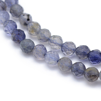Natural Cordierite/Iolite/Dichroite Beads Strands LS-G-E411-39-3mm-1