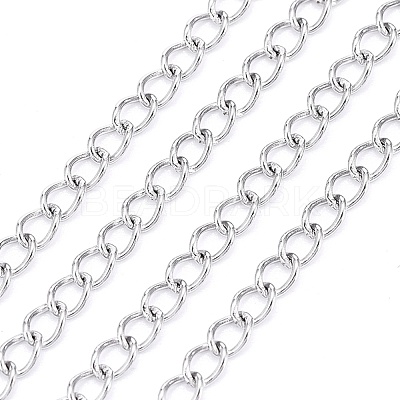 Tarnish Resistant 304 Stainless Steel Curb Chains CHS-F006-04A-P-1