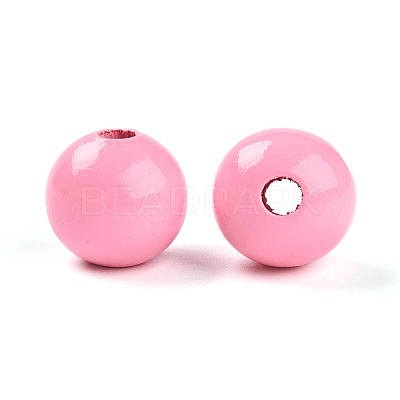 Painted Natural Wood Beads X-WOOD-A018-16mm-13-1
