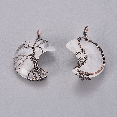 Natural Quartz Crystal Tree of Life Wire Wrapped Pendants G-L520-E06-R-NF-1