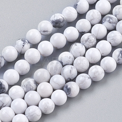 Natural Howlite Beads Strands X-TURQ-G091-4mm-1