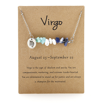 667 Stainless Steel with Natural Amazonite & Natural Howlite & Natural Sodalite Chip Pendant Necklaces FS-WGFED6E-02-1