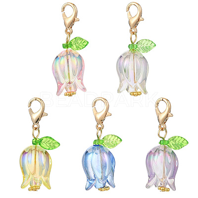 30Pcs Tulip Acrylic Locking Stitch Marker HJEW-SC0002-20-1