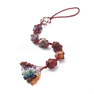 7 Chakra Gemstone Hanging Decorations HJEW-JM00805-02-1