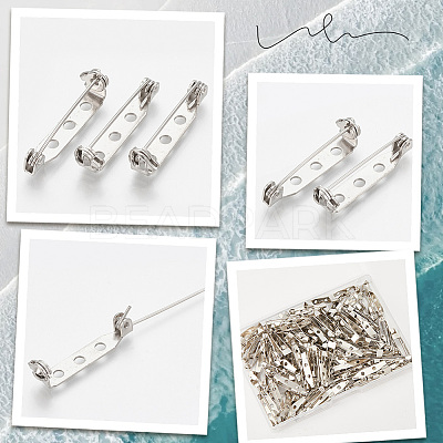 120Pcs Iron Brooch Findings IFIN-SP0001-35P-1