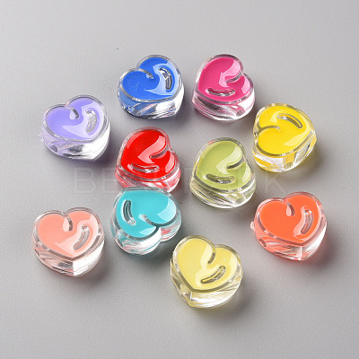 Transparent Enamel Acrylic Beads X-TACR-S155-004-1