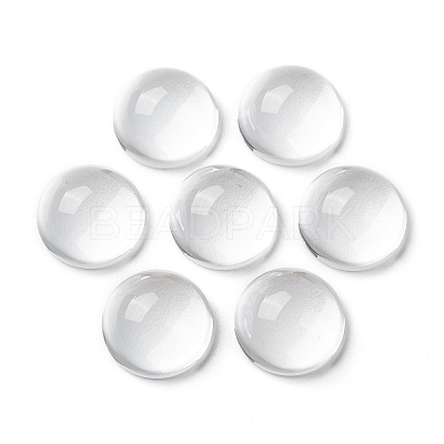 Transparent Half Round Glass Cabochons GGLA-R027-18mm-1